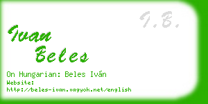 ivan beles business card